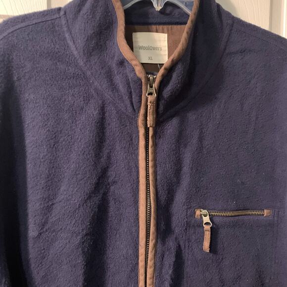 Woolovers Men's Organic Cotton Workwear Jacket Size XL Navy Blue Fleece Full Zip - Picture 3 of 7